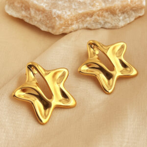 Étoile Filante" - Boucles d'oreilles étoiles plaquées or 18K (style rétro chic)