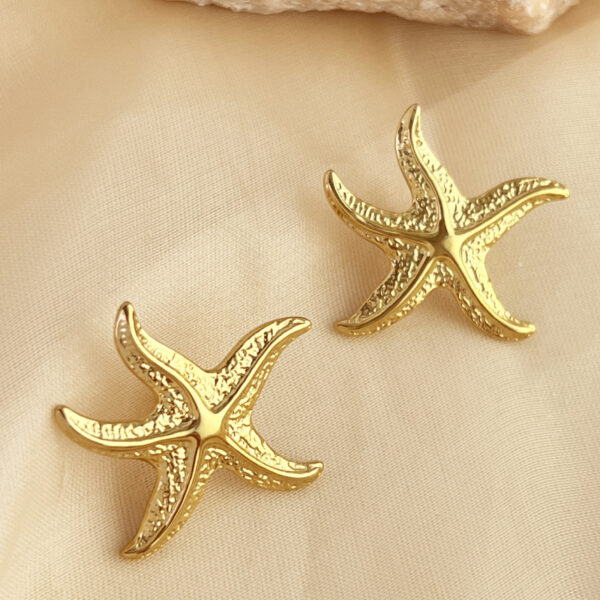 Boucles d’oreilles étoiles de mer en acier inoxydable – Style rétro et design unique