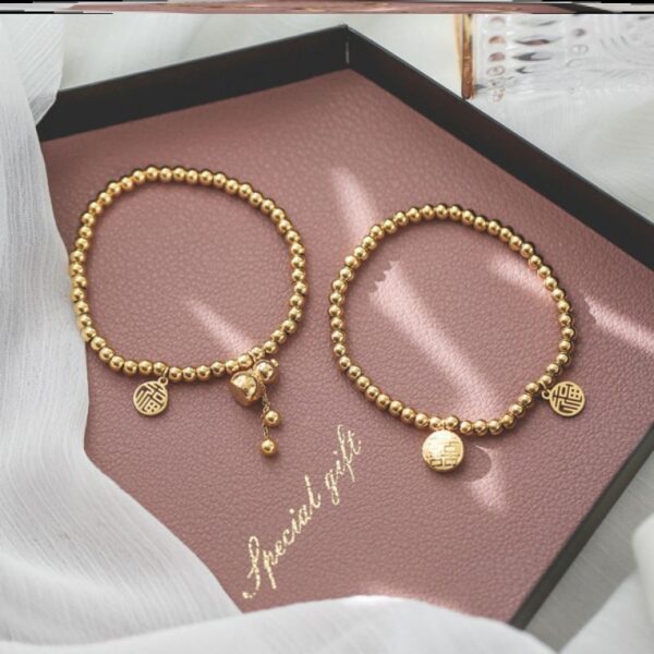 Bracelet en Acier Titane – Esprit Chinois “Fú Xǐ” Gourde Porte-Bonheur